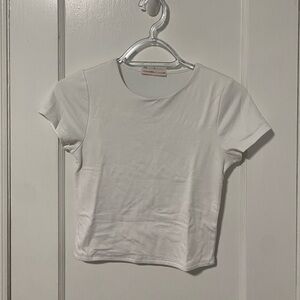 Cropped White T Shirt